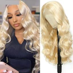 Lace Wigs Lace Front Wig Synthetic Wigs for Women Lace Frontal Wig Blonde Highlight Bundgry Wig Cosplay Daily Wear Human Hair Wigs (Color : Body-613, Lace Wig Type : Lace Front)