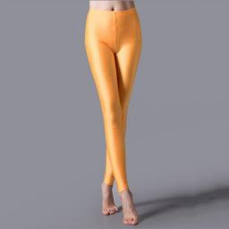 Ladies Elastic Waist Casual Leggings Large Shiny High Elastic Leggings Fitness Pants Workout Leggings