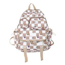 Lady Lattice Bag Women Plaid Backpack Travel Fashion Female College Girl Cute School Bags