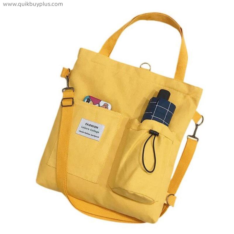Large Capacity Women's Canvas Bag  Casual All-match Shoulder Bag Messenger Bag Student Zipper Handbag School Bag