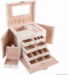 Large CapacityFive Layers Jewelry Box Cosmetic Box Jewelry Storage Box With lock Storage Box Wooden Women's Gift