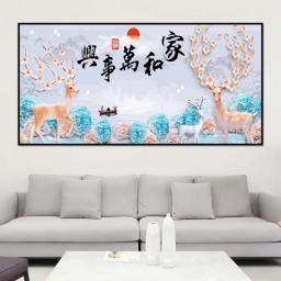 Large Size 60x120cm DIY Painting By Numbers Chinese Traditional Landscape Painting Paint By Numbers for Adults on Canvas Art