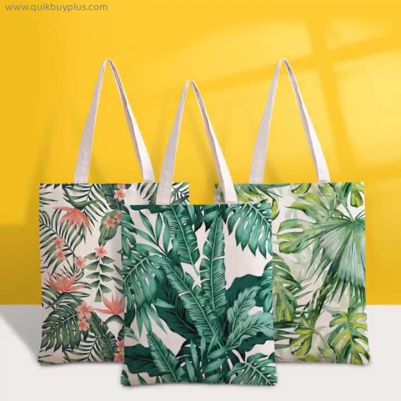 Leaf Print Tote Tote Canvas Bags Shopping Bags Cross-Cross Bags Tote Bags Reusable Shopping Grocery Bags Collapsible