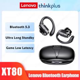 Lenovo XT80 Bluetooth 5.3 Earphones True Wireless Headphones With Mic Button Control Noise Reduction Earhooks Waterproof Headset