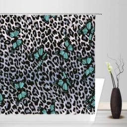 Leopard Shower Curtains African Wild Animal Pattern 3D Printing Modern Fashion Home Decor Waterproof Bathroom Curtain With Hooks