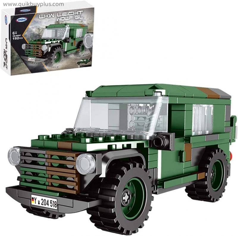 Lingxuinfo Modern Military Armored Building Blocks Model, 192Pcs 1:30 Military Car Model Building Blocks Set