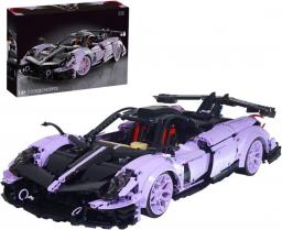 Lingxuinfo Supercar Pagani Racing Car Bricks MOC Building Blocks Model - Purple, 1:8 Scale Sports Car Model (3428PCS)