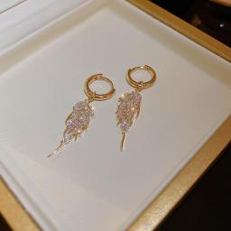Long Contracted Leaves Modelling  Drop Earrings Shiny  Women Dangle Earrings Jewelry