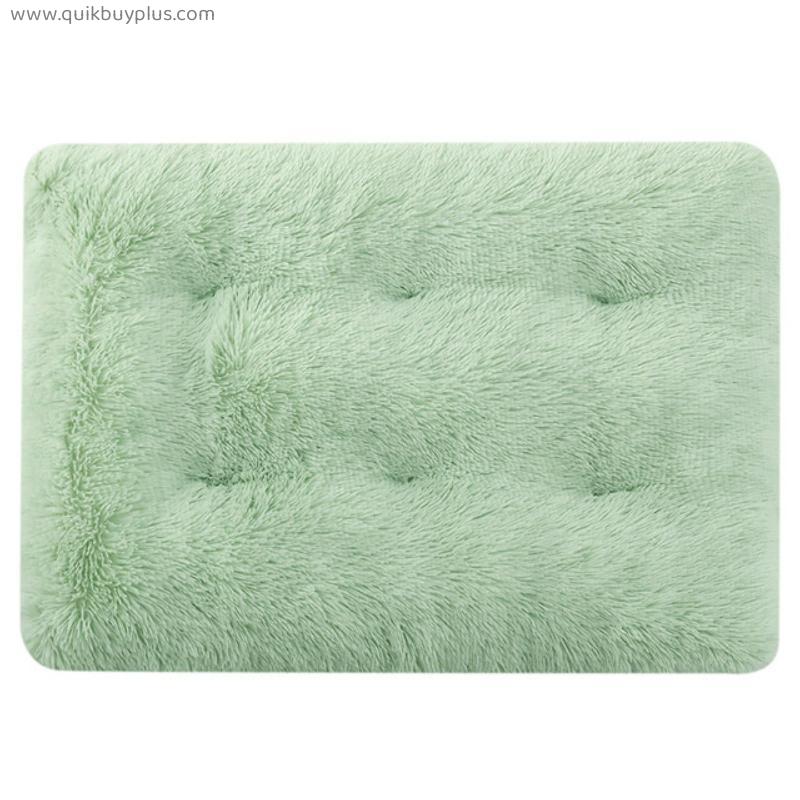 Long Plush Dog Bed Square Dog Mat Pet Cushion Blanket Soft Fleece Cat Cushion Puppy Chihuahua Sofa Mat Pad For Small Large Dogs