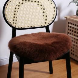 Long Plush Round Seat Cushion,  Solid Color Chair Pads Floor Carpet Home Decor Premium Thin Mat Dining Chair Cushions Stool Cushion