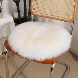 Long Plush Round Seat Cushion,  Solid Color Chair Pads Floor Carpet Home Decor Premium Thin Mat Dining Chair Cushions Stool Cushion