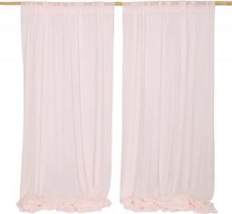 Lookein White Wedding Backdrop Wrinkle-Free White Sheer Backdrop Curtains 10ft X 10ft Chiffon Fabric Drapes For Wedding Ceremony Arch Party Stage Decoration