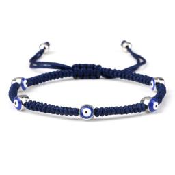 Lucky Turkish Blue Evil Eye Beads Bracelet Adjustable Braided Rope Chain Couple Friendship Bracelets for Women Men Jewelry Gifts