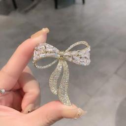Luxurious Bow Tie Rhinestone Brooch For Women Sexy Secret Party Office Casual Brooch Pins Gifts