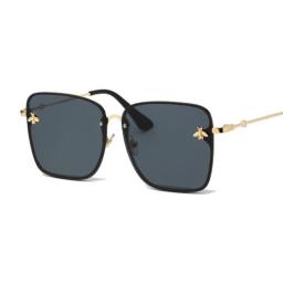 Luxury Brand Designer Sunglasses Ladies Vintage Rimless Square Sunglasses Ladies Gradient Bee Ladies