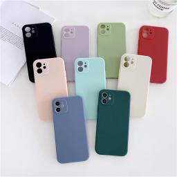 Luxury Ultra Thin Shockproof Silicone Square Phone Case For IPhone 12 11 13 Pro Max XS X On IPhone XR7 8 Plus SE 2020 Soft Cover