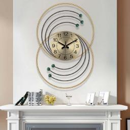 MLSJM Large Wall Clock Metal Decorative, Art Wall Clock, Creative Geometric Design Decor Wall Clocks, Silent Non Ticking Large Decor Clocks For Home Kitchen Living Room Office Decor,E