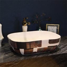MU Household Wash Basin, White Ceramics, National Style Oval Bathroom Sink Above Counter Basin,Only A Washbasin