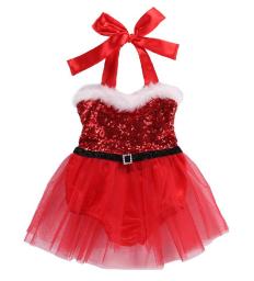 Ma&Babay Christmas Newborn Infant Baby Girls Rompers Jumpsuit  Tutu Lace XMAS Outfits Costume Princess Baby Girl Clothing D84