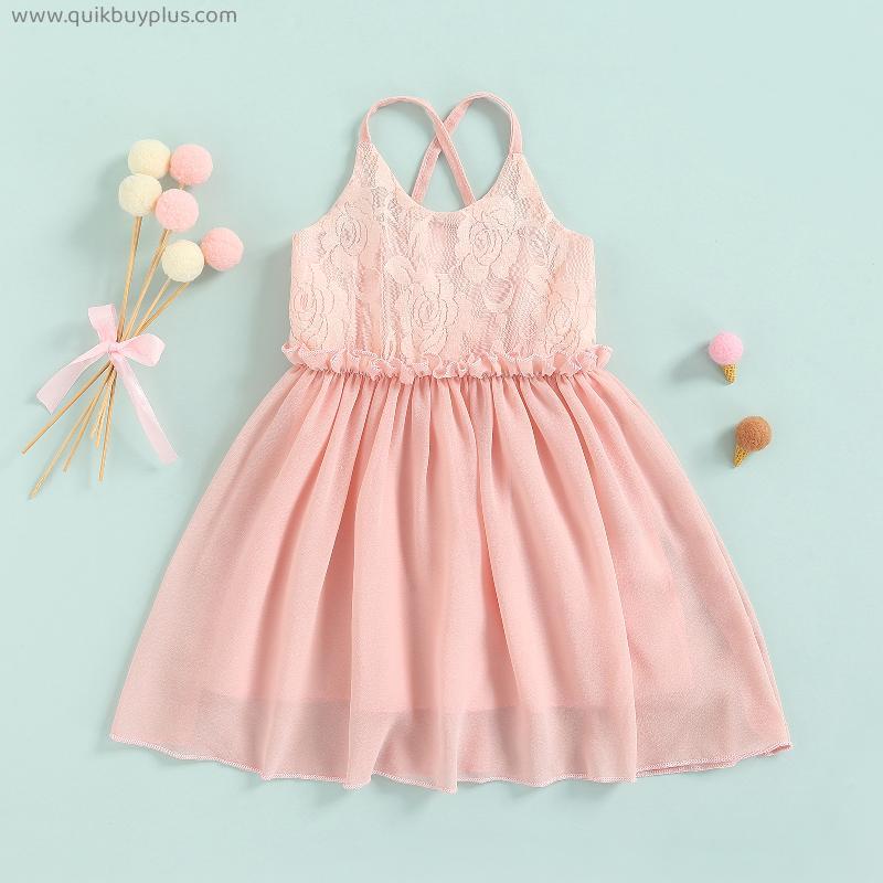 Ma&Baby 0-18M Newborn Infant Baby Girl Dress Lace Flower Tulle A-Line Dresses Party Birthday Vacation Clothes Summer Costume D01