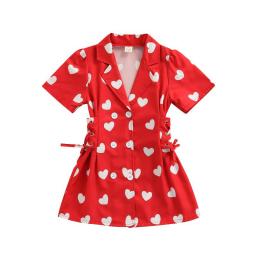 Ma&Baby 1-6Y Valentines Day Toddler Kid Girls Red Dress Heart Print Ruffles Party Dresses For Girls Children Summer Costumes D35