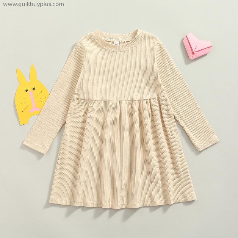 Ma&Baby 9M-6Y Children Kids Girls Knitted DressLong Sleeve A-Line Knitted Dresses  Autumn Spring Child Girl Costumes D84