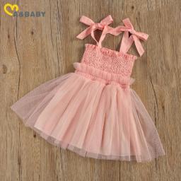 Ma&Baby 0-4Y Summer Toddler Infant Baby Kid Girls Tulle Dress Princess Bow Sleeveless Dresses Holiday Party Costumes