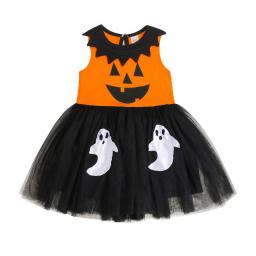 Ma&Baby 1-5Y Halloween Baby Kid Girls Dress Pumpink  Tulle Tutu Party Dresses For Girls  DD40