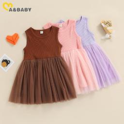 Ma&Baby 1-5Y Toddler Baby Kid Girls Dress Sleeveless Tulle Tutu Party Dresses For Girls Summer Children Costumes D35