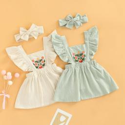 Ma&Baby 3-24M Newborn Infant Baby Girls Dress Embroidery Floral A-line Dresses Vintage Summer Costumes D01