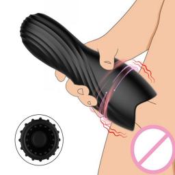 Male Glan Massager Penis Stimulator Delay Stamina Trainer Vibrator Oral Climax Male Masturbator Aircraft Cup Sex Toys For Men