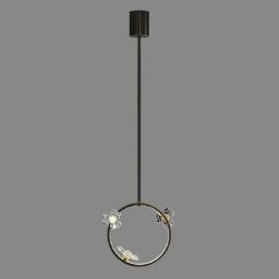 Man dream Ceiling Pendant Light, LED Ring Chandelier, Acrylic Flowers Ceiling Light Fixture, Brass Hanging Pendant Lamp, Hight Adjustable Suspension Wire Lights for Living Room, Dining Room, Villa