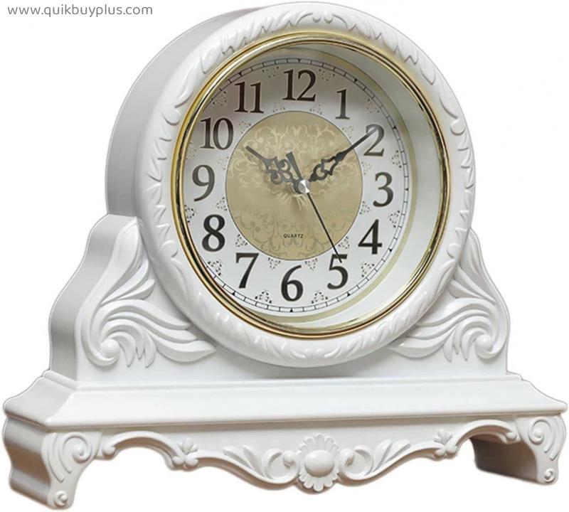 Mantel Clock, Retro Mantle Clock Silent Grandfather Clock Quartz Movement Vintage Table Clock Suitable for Living Room and Bedroom Mantel