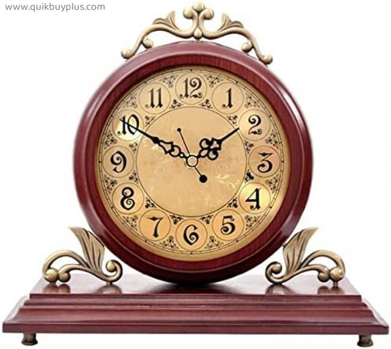 Mantel Clock, Wooden Mantle Clock for Living Room Décor, Old-Fashioned Retro Mantel Clock, Battery Operated Desk Clock for Living Room Decor Office Shelf Decoration