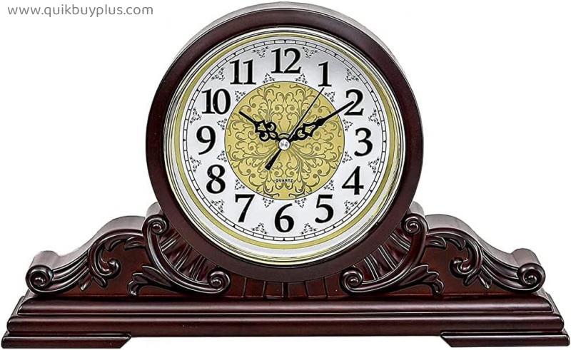 Mantel Clock, Wooden for Living Room Décor Silent Table Clocks Battery Operated Mantle Clock Mantel Clocks for Living Room Decor