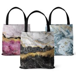 Marble Print Tote Canvas School Shoulder Bag Crossbody Work Beach Lunch Travel and Shopping Grocery Bag