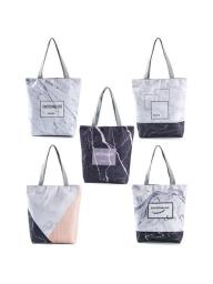 Marbling Printed Women Handbags Ladies With Zipper Shopping Bag Female Totebag Organizer Grocery Bags Outdoor