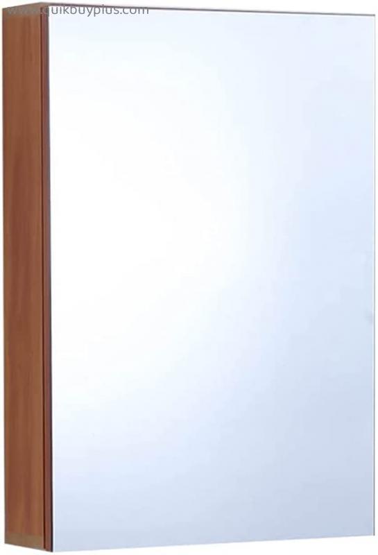 Medicine Cabinets Bathroom Mirror Cabinet Toilet Mirror Cabinet Space Aluminum Bathroom Mirror Cabinet Wall-Mounted Bathroom Mirror with Storage Cabinet (Color : Brown, Size : 481268CM)