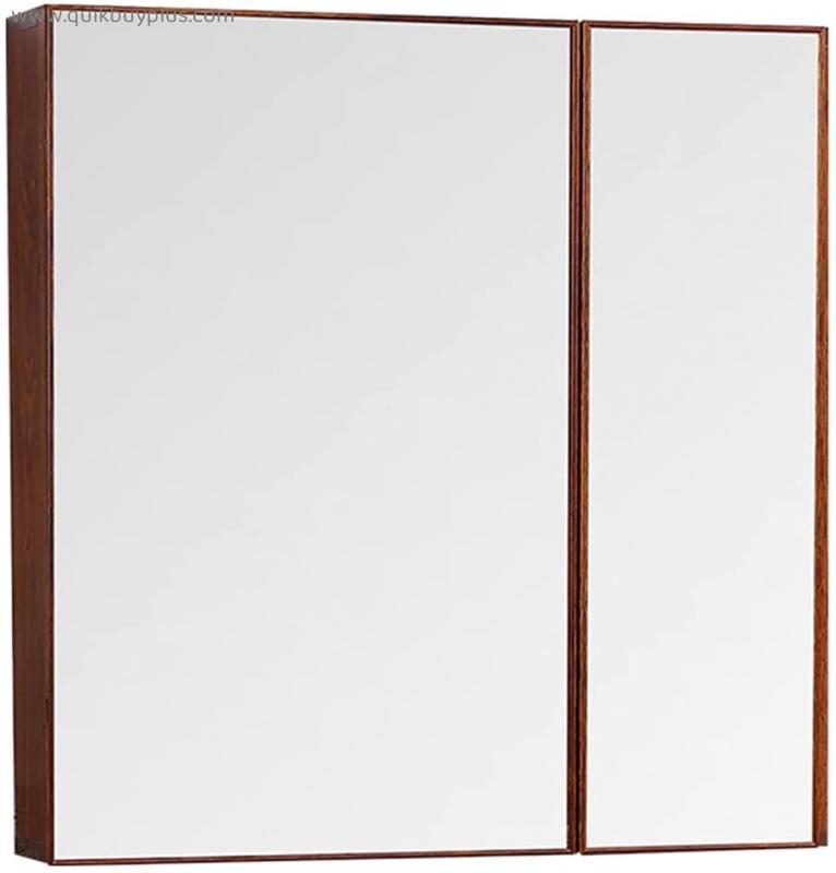 Medicine Cabinets Full Bathroom Mirror Cabinet with Frameless Double-Sided Mirror Door 2 Doors Aluminum Bathroom Waterproof and Rustproof (Color : White, Size : 707013cm)