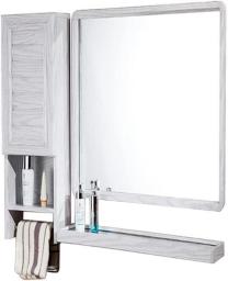 Medicine Cabinets Space Aluminum Bathroom Mirror With Shelf White Metal Frame Rectangular Bathroom Mirror With Aluminum Bracket For Bathroom Kitchen Laundry (Color : White, Size : 657512cm)