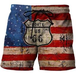 Men's Casual Beach Shorts Men's Outdoor Sports Pants Loose Basketball Pants Men's Route 66, Trend, Fashion