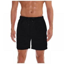 Men's Beach Swimming Trunks Shorts Quick Dry Waterproof Plain Color Straight Beach Shorts Casual Male Board Shorts Masculino