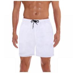 Men's Beach Swimming Trunks Shorts Quick Dry Waterproof Plain Color Straight Beach Shorts Casual Male Board Shorts Masculino