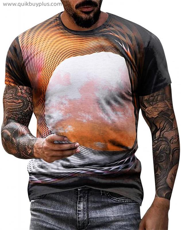 Men's Fitted T-shirt Crew Neck Short Sleeve Mens Shirts Comfort T-shirts Print Graphic Tees Casual Tops Blouse