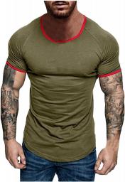 Men's Funny T-shirt Crew Neck Short Sleeve Mens Shirts Comfort T-shirts Stitching Shirts Fitness Tops Blouse