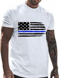 Men's Funny T-shirt Crew Neck Short Sleeve Mens Shirts USA Flag T-shirts Vintage Shirts Sports Comfort Tops