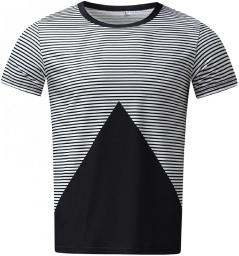 Men's T-shirts Casual Crew Neck Short Sleeve Mens Shirts Comfort T-shirts Striped Print Patchwork Shirts Gym Tops
