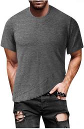 Men's T-shirts Fitted Crew Neck Short Sleeve Mens Shirts Blouse Comfort T-shirts Solid Color Shirts Muscle Tops
