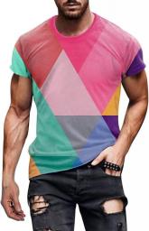 Men's T-shirts Sports Crew Neck Short Sleeve Mens Shirts Comfort T-shirts Print Graphic Tees Hip Hop Tops Blouse