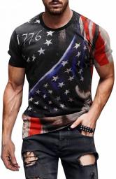 Men's with Design T-shirt Crew Neck Short Sleeve Mens Shirts USA Flag T-shirts Freedom Sports Shirts Fashion Tops
